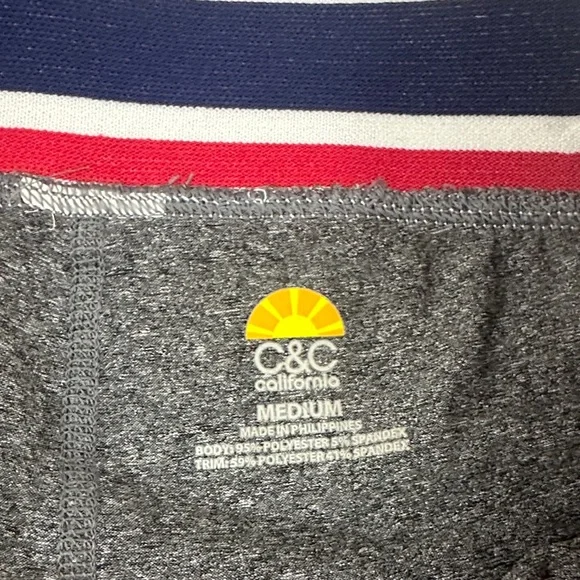 C&C California Women's Leggings Size Medium Gray Blue Polyester Spandex Workout - Picture 2 of 11